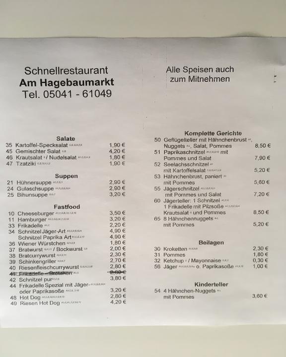 Schnellrestaurant am Hagebaumarkt